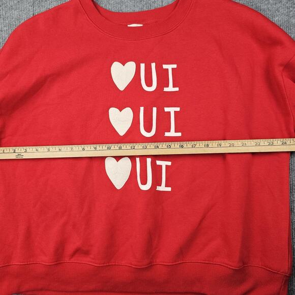 Maeve Sweatshirt Womens XL Red Oui Heart Crewneck Rebecca Mayfield Valentine - Picture 4 of 8